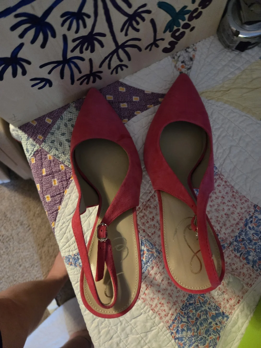 Sam Eldeman 8.5 woman's pink hazel sling heals gently used
